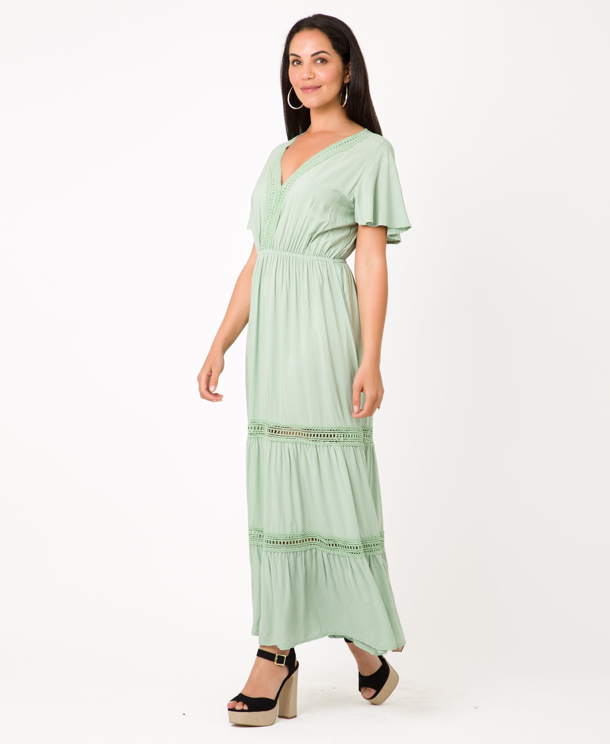 KRISP Crochet Detail Summer Maxi Dress (111209)